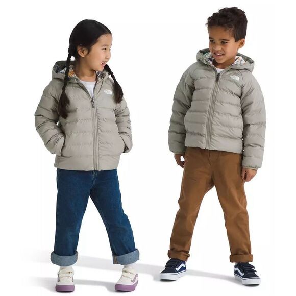 The North Face Little Kids’ Reversible Perrito Hooded Jacket Clay Grey SZ 5 NWT - Picture 1 of 7